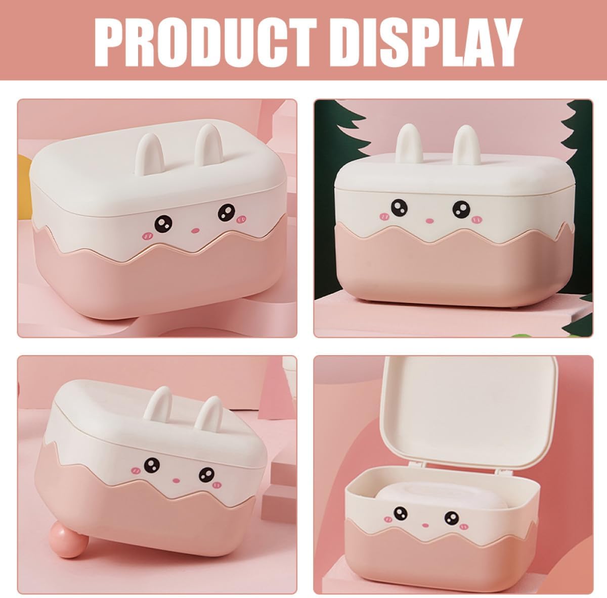 Travel Soap Container with Lid, Double-Layer PP Soap Dish for Gym