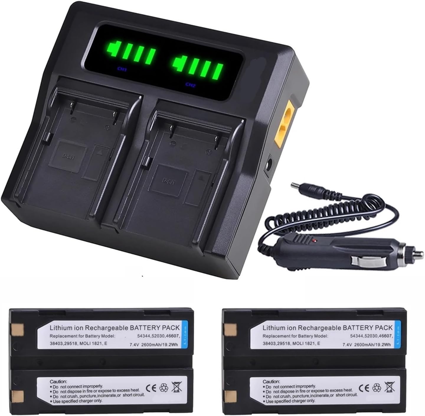 2600mAhバッテリー+LED高速デュアル充電器、Compatible for Trimble、for 5700 5800 R6