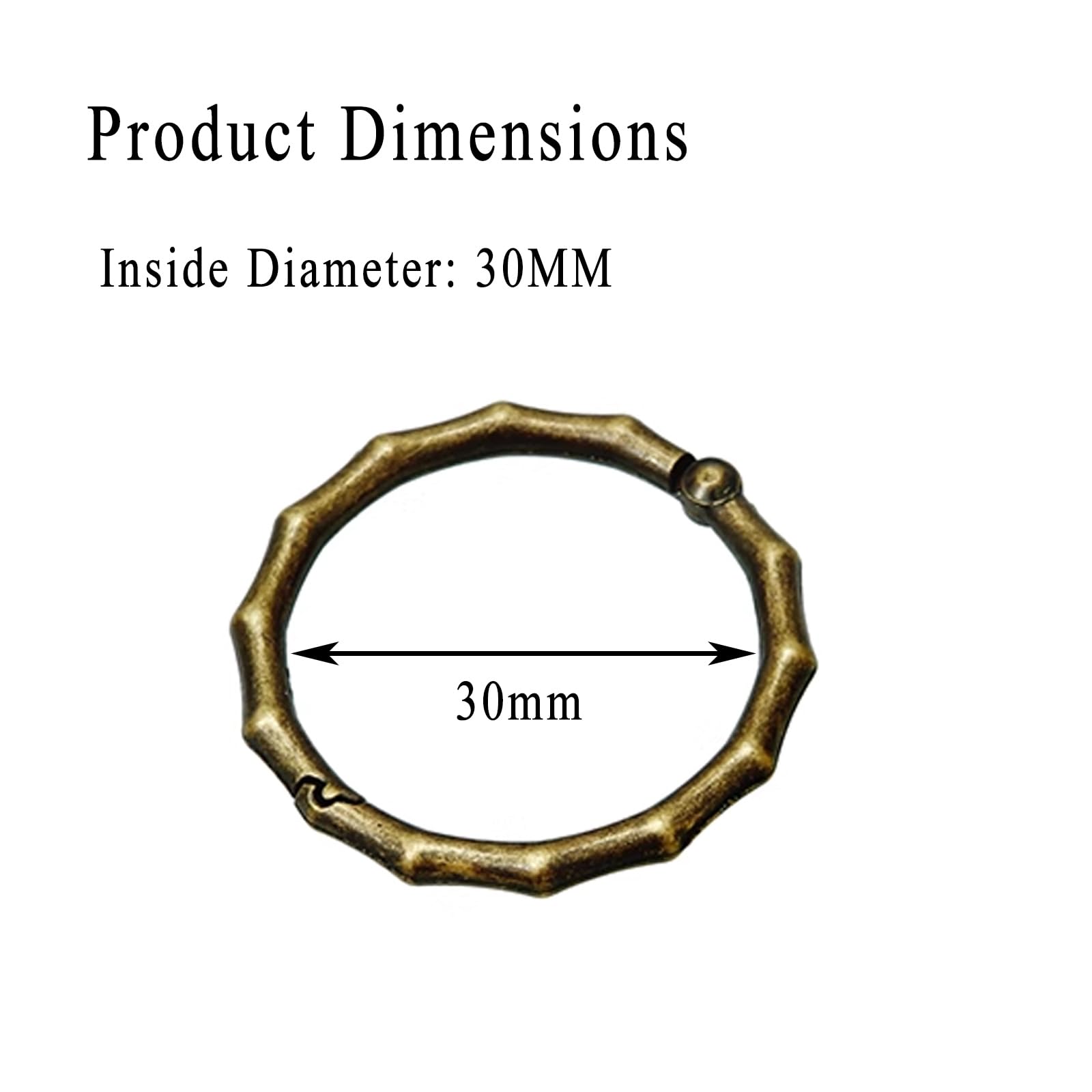 Anelli per raccoglitori, Confezione da 9 anelli for raccoglitori di libri in metallo con diametro interno 20 mm/30 mm, biglietti piccoli appesi a fogli mobili(30mm)