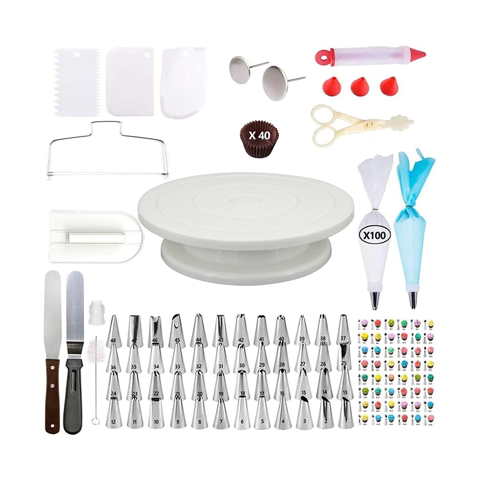 Tortenplatte Drehbar Kuchen Dekorieren Versorgung Kits Drehen Kuchen Drehteller Kuchen Zubehör Erstellen Sie erstaunliche Kuchen mit diesem kompletten Kuchenset Kuchen dekorieren Verbrauchsmaterial Ki