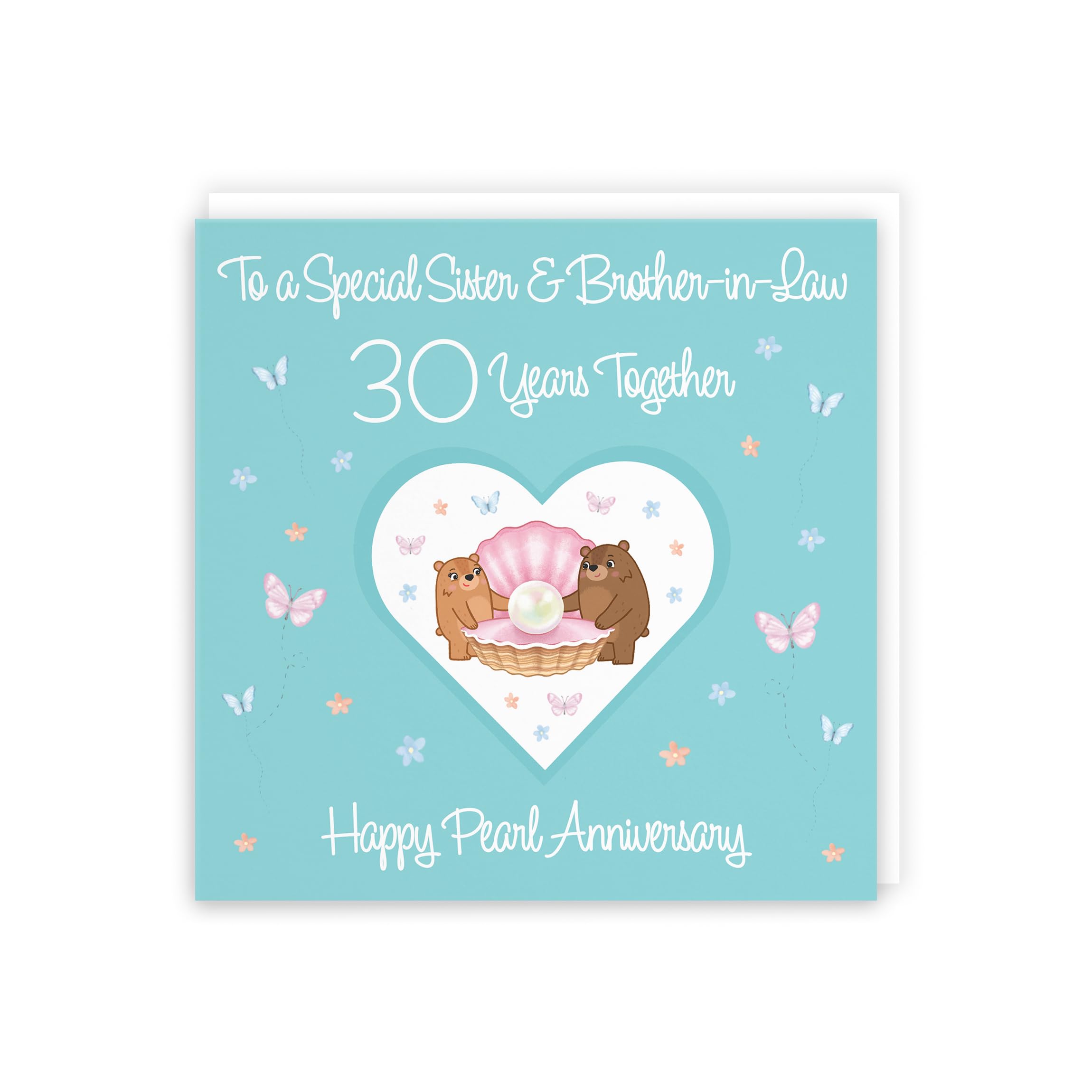 Hunts England, Sister & Brother-in-Law 30th Anniversary Card, 30 Years, Pearl Anniversary, Romantic Meadows, Fun Card - Image 3
