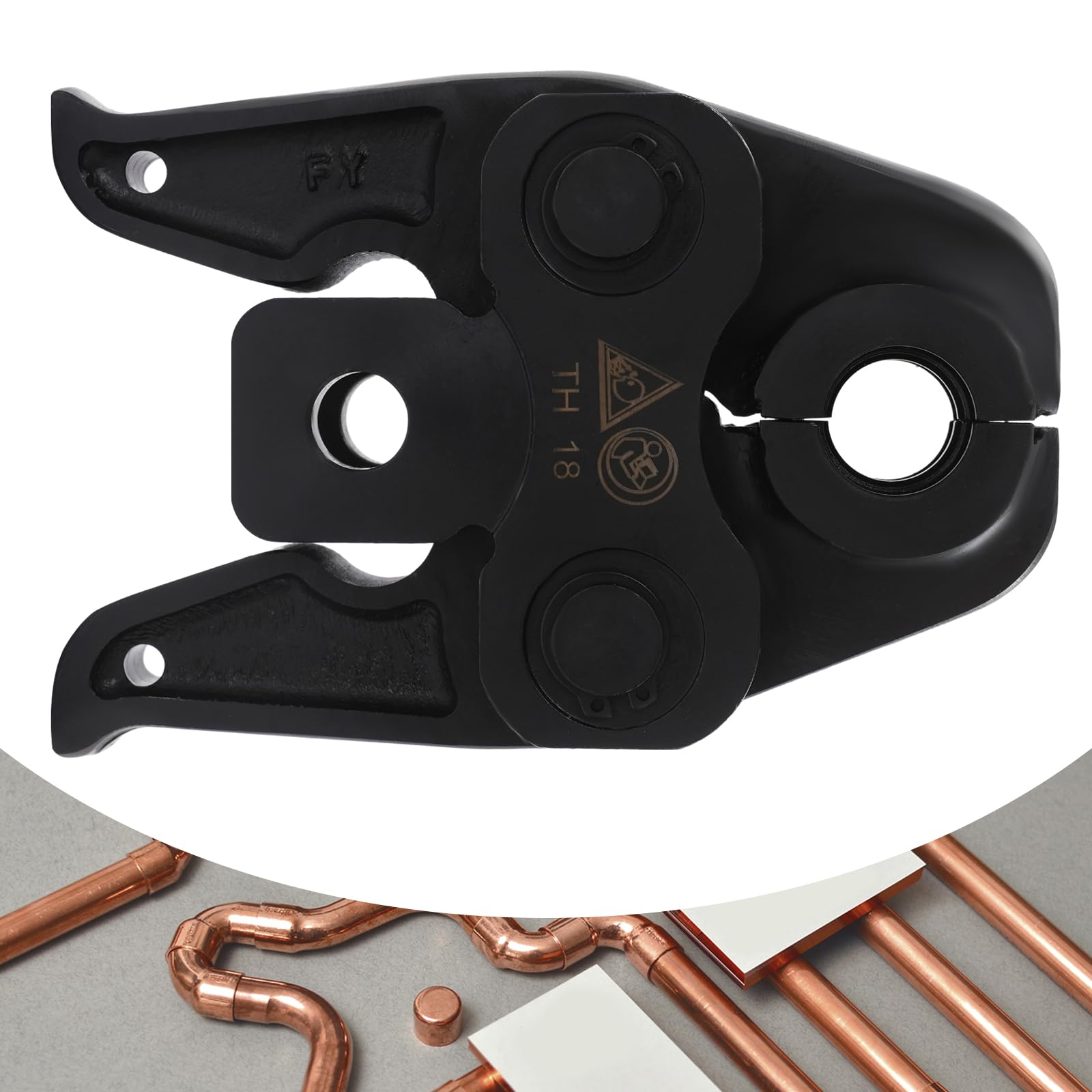 TH18 - Mordaza de prensado, cabezal de prensado para crimpadora manual, mordaza de prensa robusta para prensar tubos de 18 mm y accesorios PEX