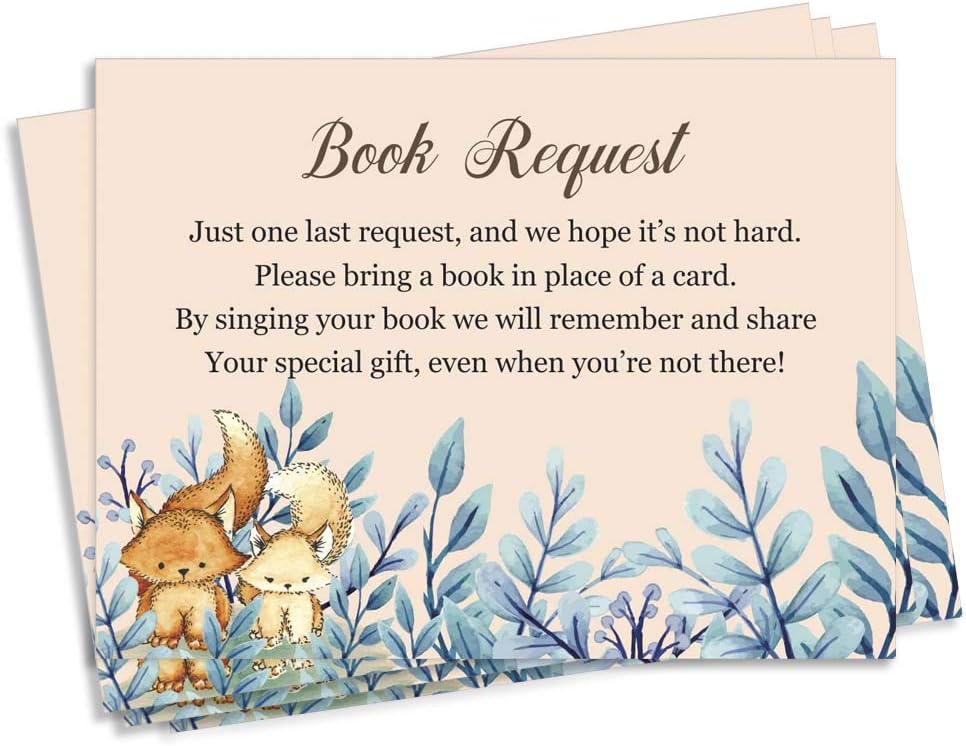30 Animals Baby Shower Book Request Cards-Bring A Book Instead of A Card-Baby Shower Invitations Inserts Games