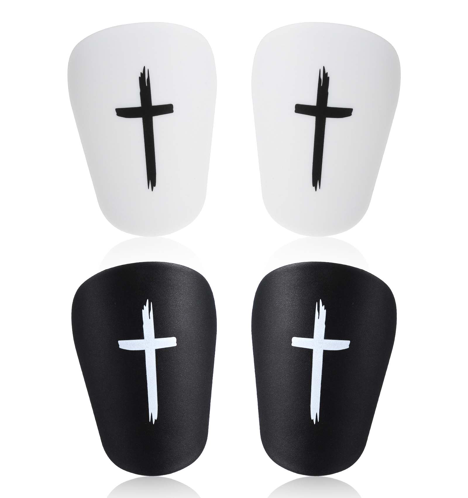 2 Paar Mini Schienbeinschoner, Schienbeinschoner Klein 8 x 5 cm mit Kreuz Schutz, Verstellbar & Bequem für Training & Wettkampf, Ideal für Kinder und Erwachsene