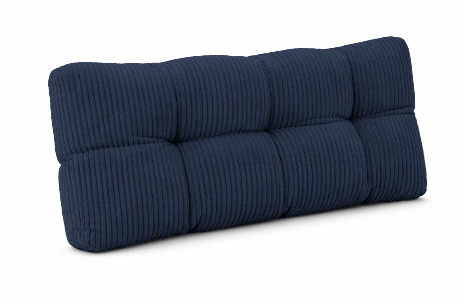 POKAR Pallet Back Cushion 120x40x12 cm in Corduroy | Tufted Backrest for Euro Pallet Furniture and Garden Sofa | Ideal for Patio | Outdoor and Indoor Use | Oeko-Tex Certified | Made in EU | Navy