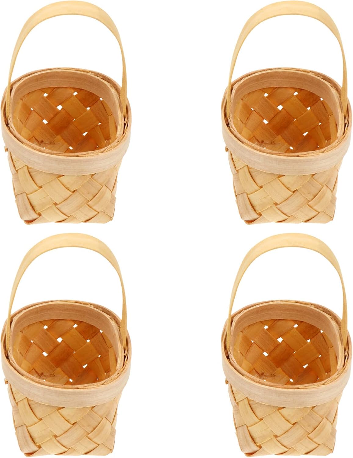 Amazon.com: 4pcs Hand Woven Basket Candy Containers for Kids Snack Containers Mini Picnic Basket ...