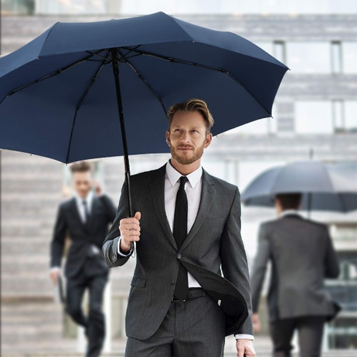 boy TF Golf Umbrella, Extra Large Canopy Windproof Umbrella with Reinforced Fiberglass Ribs, Automatic Open and Close, very Easy to Carry for Men or Women