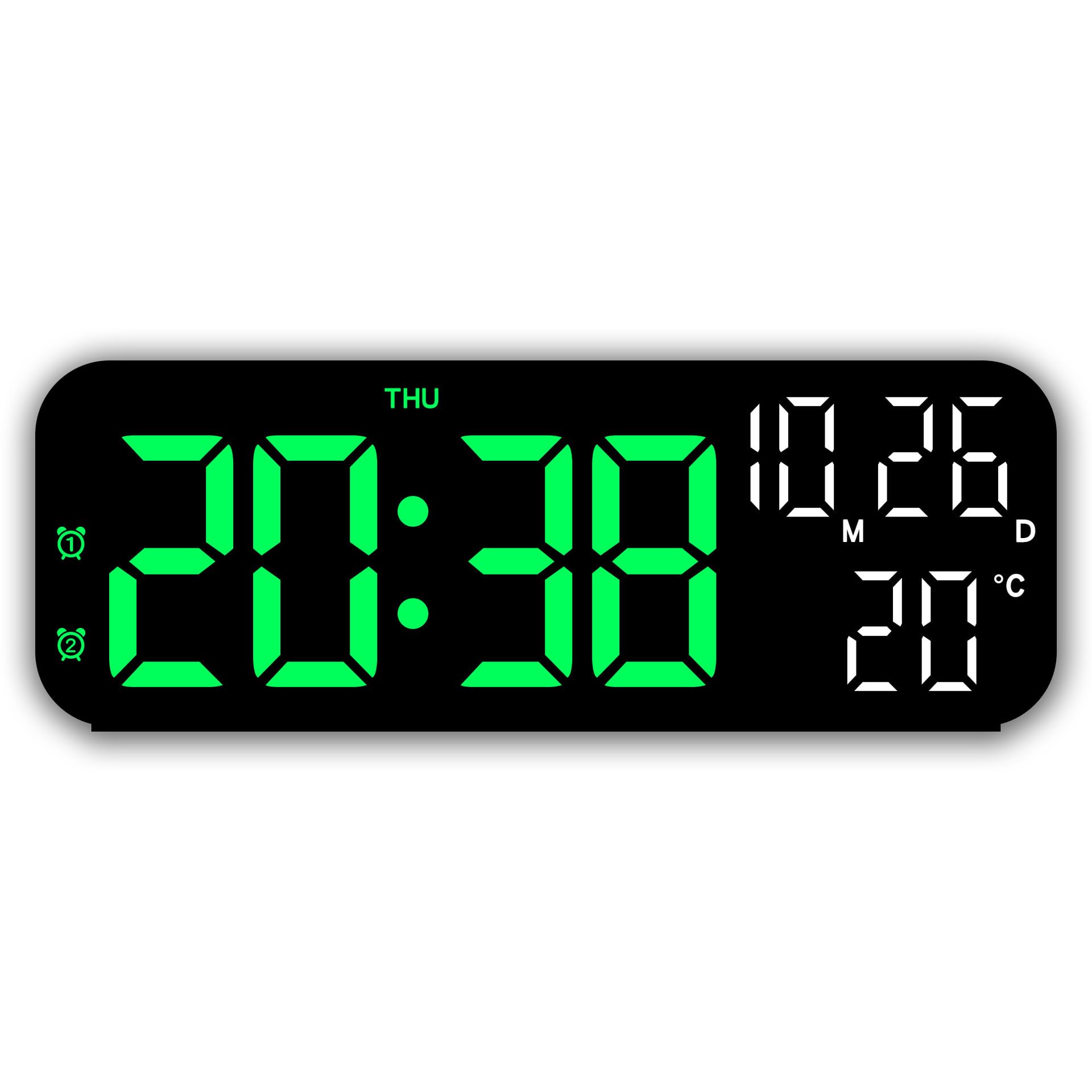 Multifunctional LED Digital Clock Voice-Activated Alarm Clock Temperature Monitoring Clock 2 Sets of Alarm Clocks 3 Gears Brightness