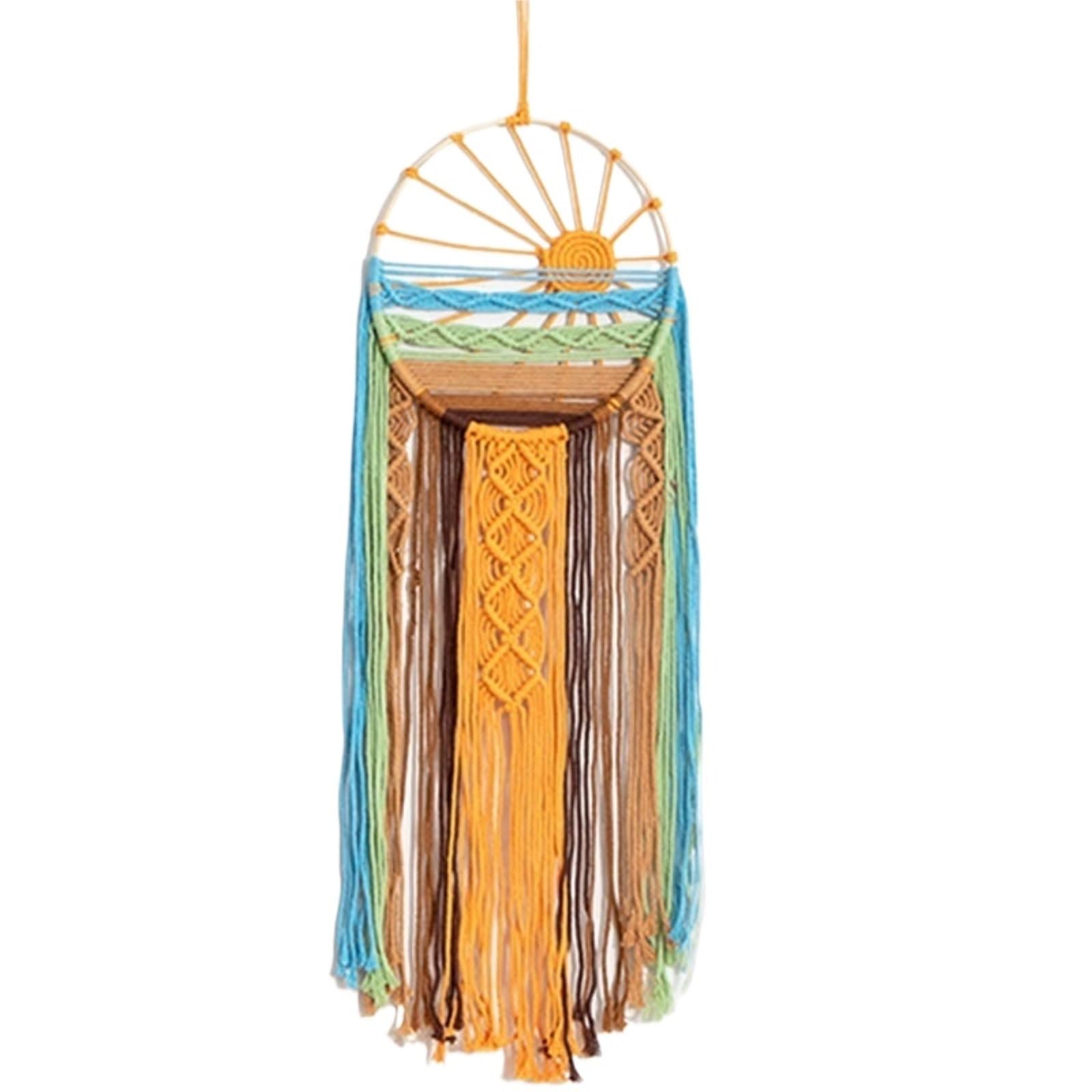 wind chime Macrame Wall Hanging Tapestry Sunrise Sunset Wall Art Set Boho Tapestries Colorful Decor Garden Décor(Sunrise)