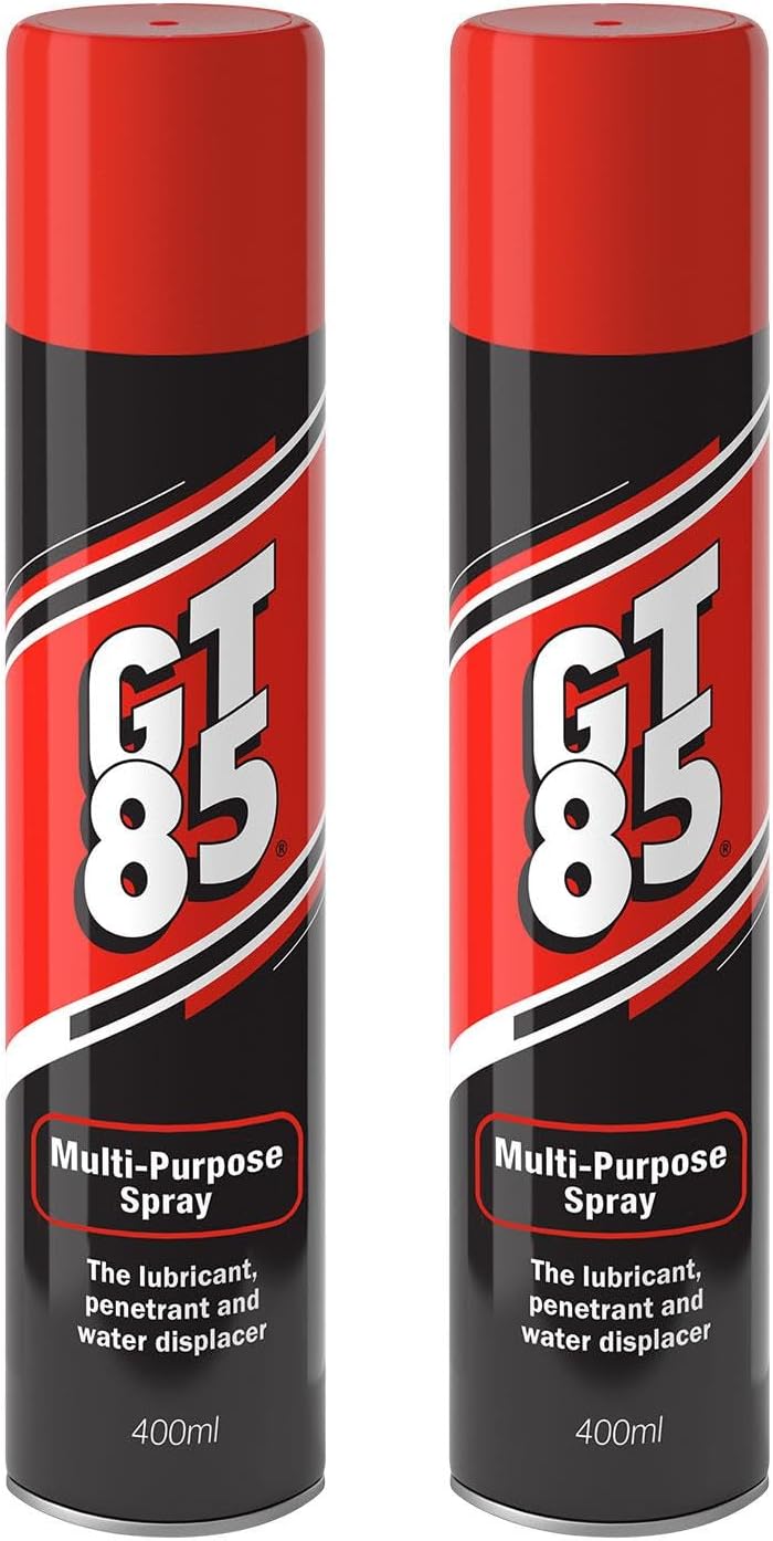 GT85 Spray 400ml: Lubricates, Cleans & Protects Metal/Composite, Rust Defense, Stuck Parts Ease, Shine Restore, Squeak Eliminate, Moisture Disperse, Pack of 2