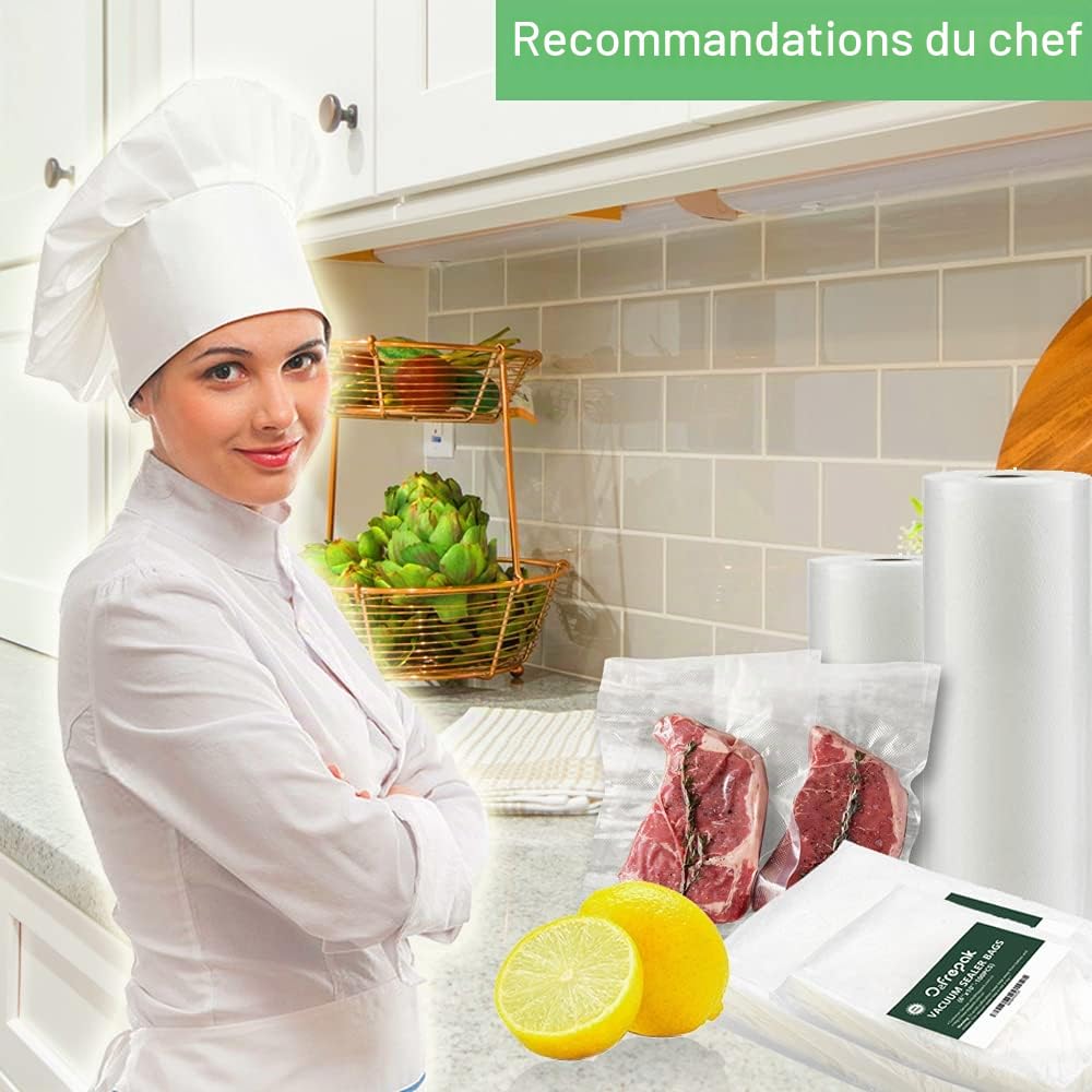 O2frepak 300Sacs Sous Vide 15/20/28cm Sans BPA LFGB Alimentaire Congélation