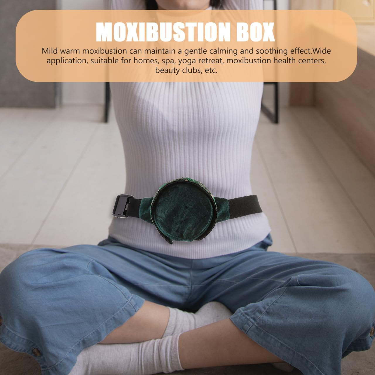LALAFINA 2pcs Moxibustion Box Smokeless Copper Moxa Box Portable Therapy Bag for Waist Neck Knee Shoulder Back, Ideal for