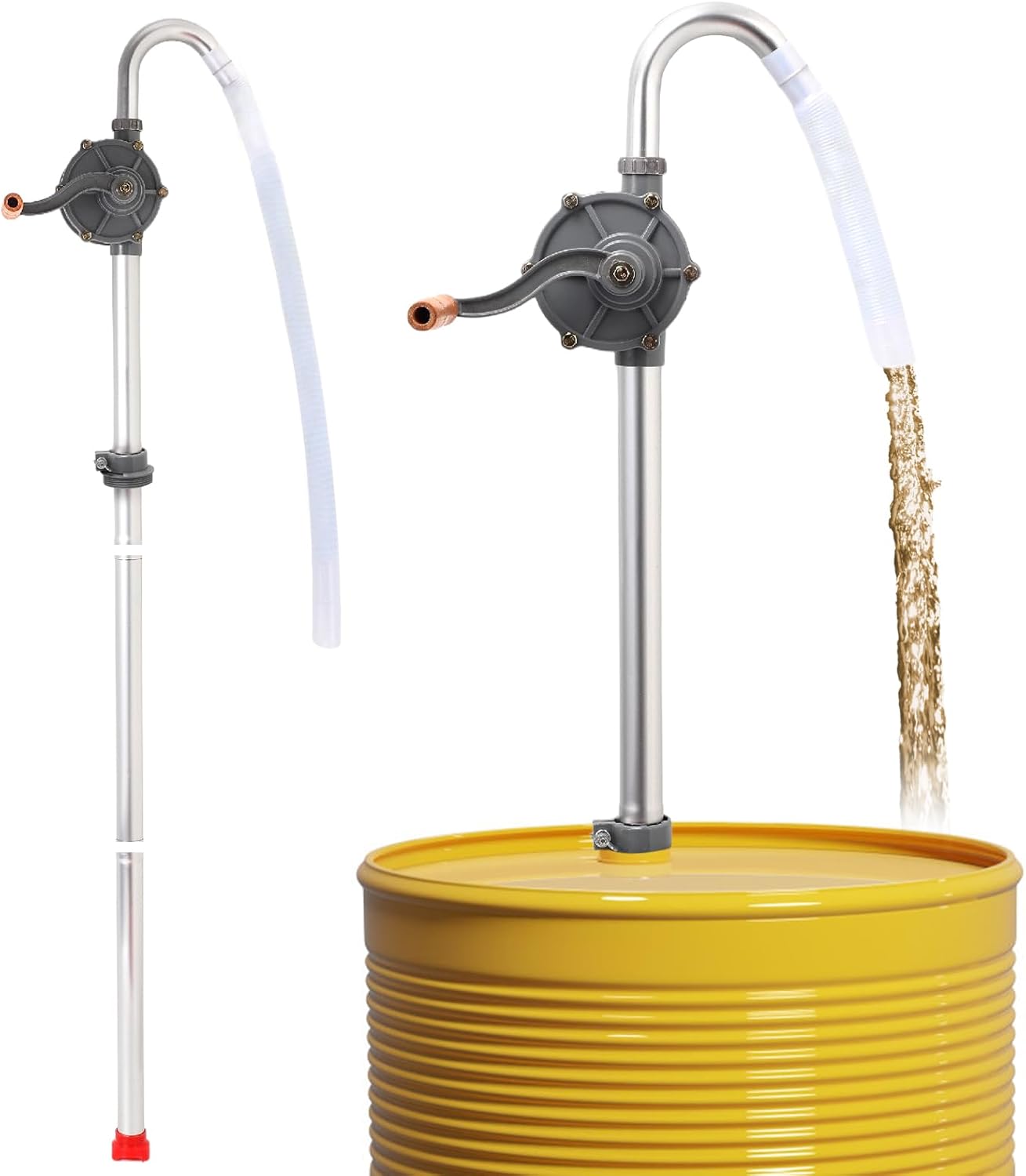 Starrio Aluminum Oil Barrel Hand Pump Fits 5 to 55 Gallon Drum Pump With 35