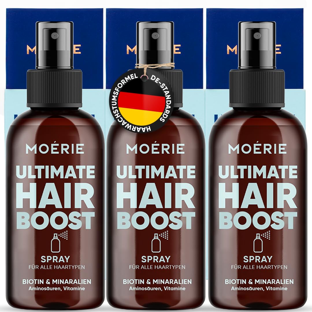 MOERIE Haarwachstum Serum Spray - natürlich Haarwachstum beschleunigen - Haarwuchsmittel Frauen & Männer - mit Mineralien, Caffein & Biotin Haare stärken - Haarvitamine gegen Haarausfall Frau
