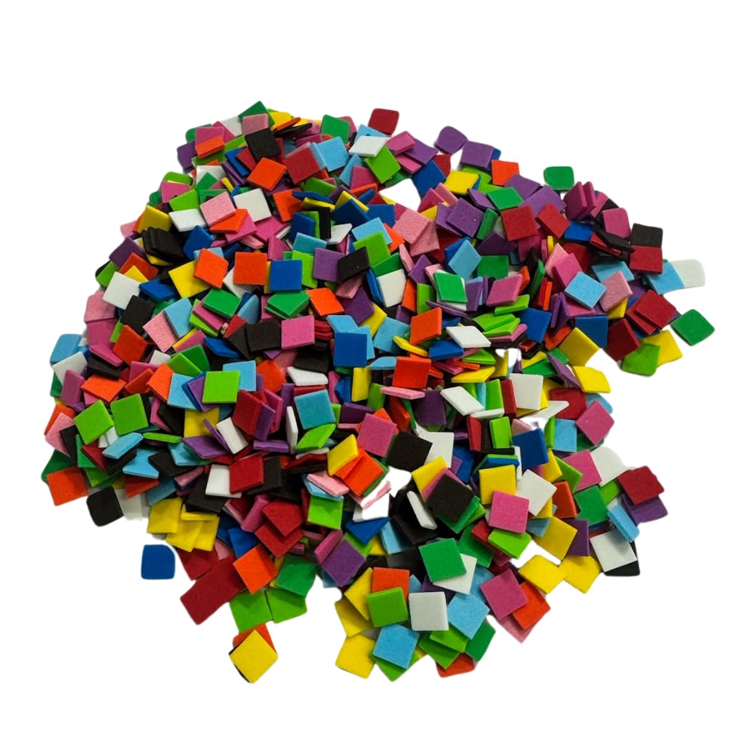Springboard Small Foam Mosaics (500 Pack), Assorted Pre-Cut EVA Craft Foam Shapes for Kids Collage, EYFS Sorting & Sensory Art