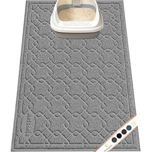 Cat Litter Box Mat, 35″ x 24″ Large Kitty Litter Trapping Mat Keep Floor Clean, Litter Box Mat Scatter Control, Waterproof, Easy to Clean, Durable Large Size Litter Mats for Floor