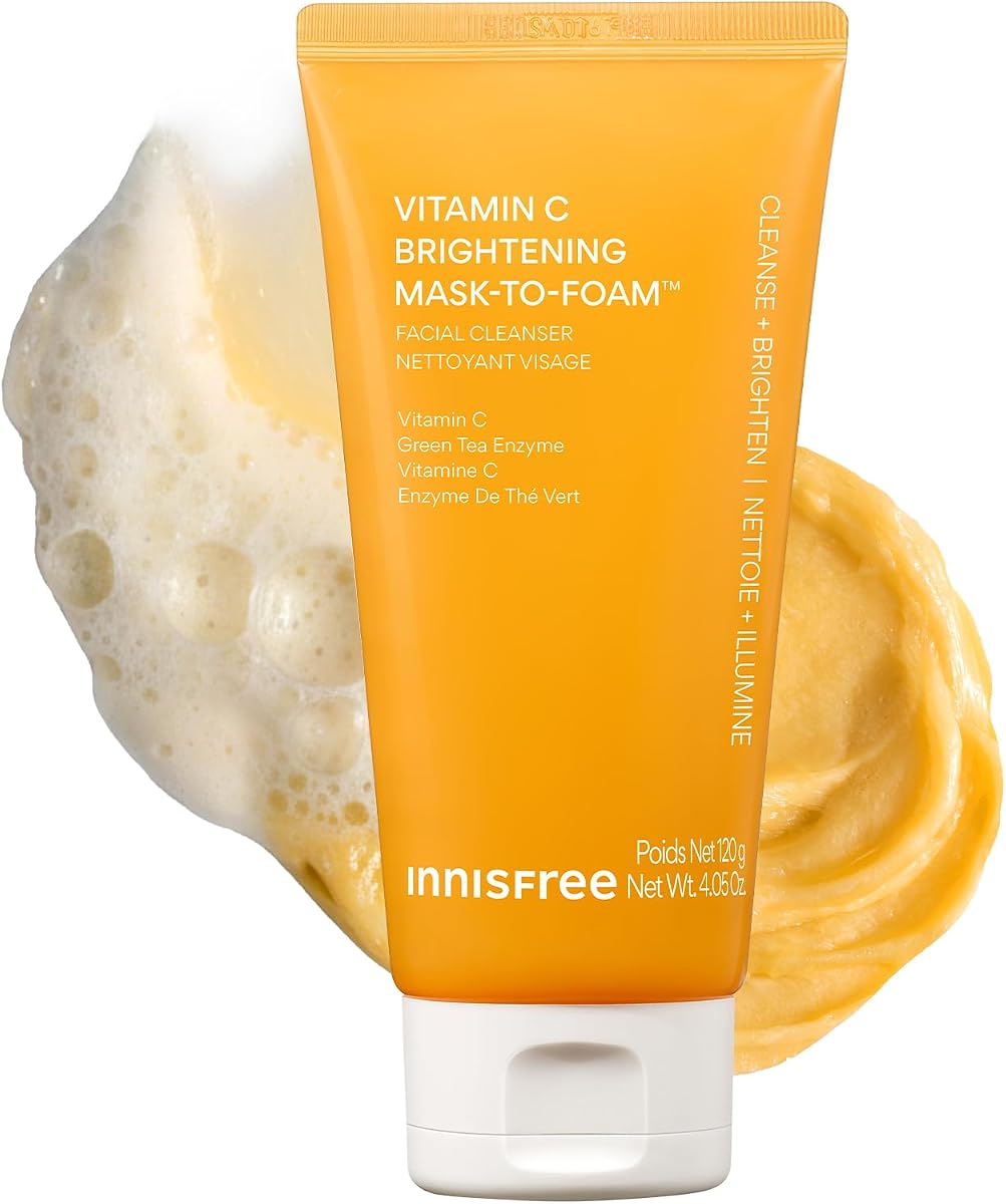 Vitamin C Mask-To-Foam Facial Cleanser | Non-Stripping Korean Face Wash | Brightening 2-in-1 Mask and Gentle Cleanser for Face | For All Skin Types
