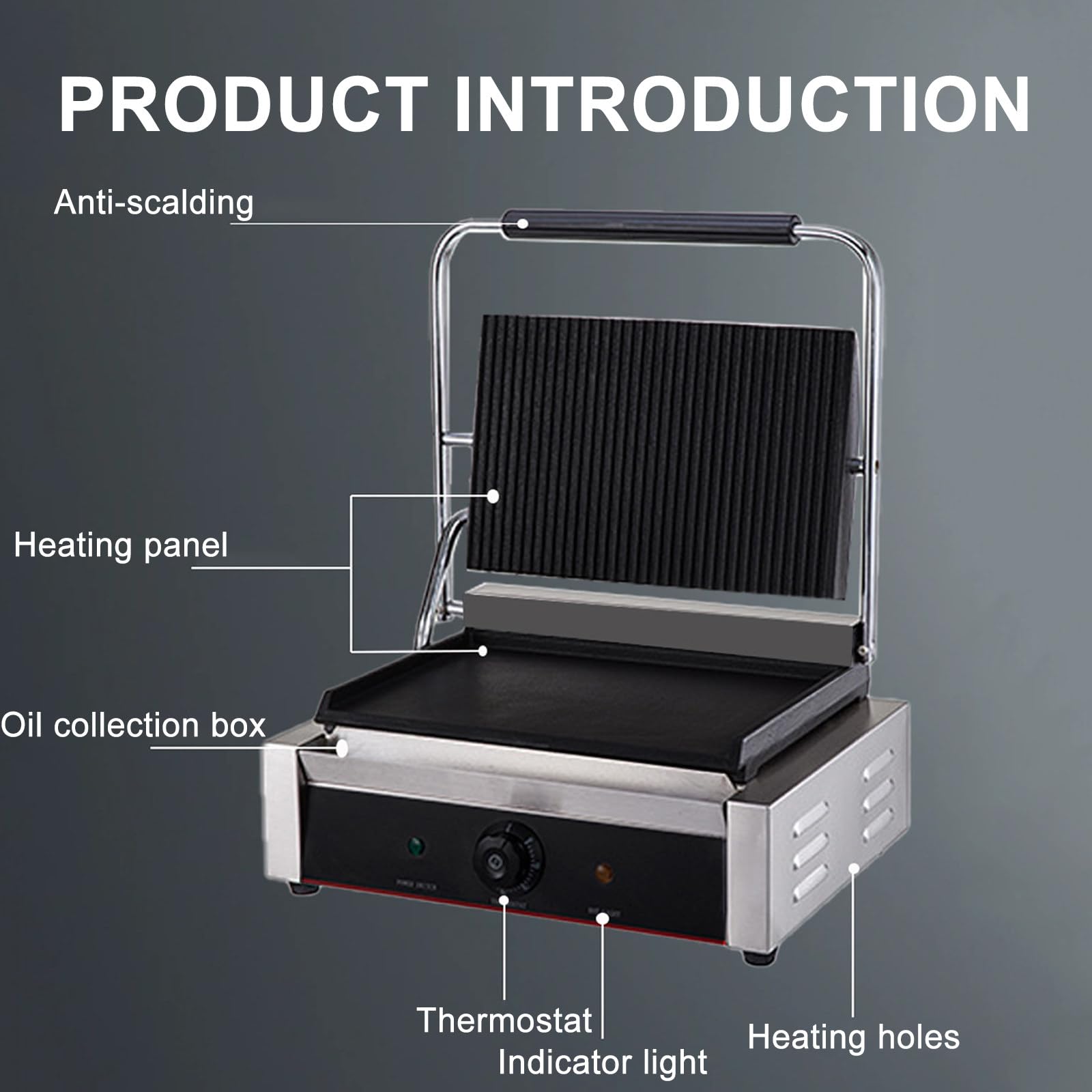 Komercyjny Grill Do StekóW 1800 W/3600 W, Elektryczny Opiekacz Do Kanapek, Pojedynczy/PodwóJny Grill Do HamburgeróW I Bekonu,811A-110V