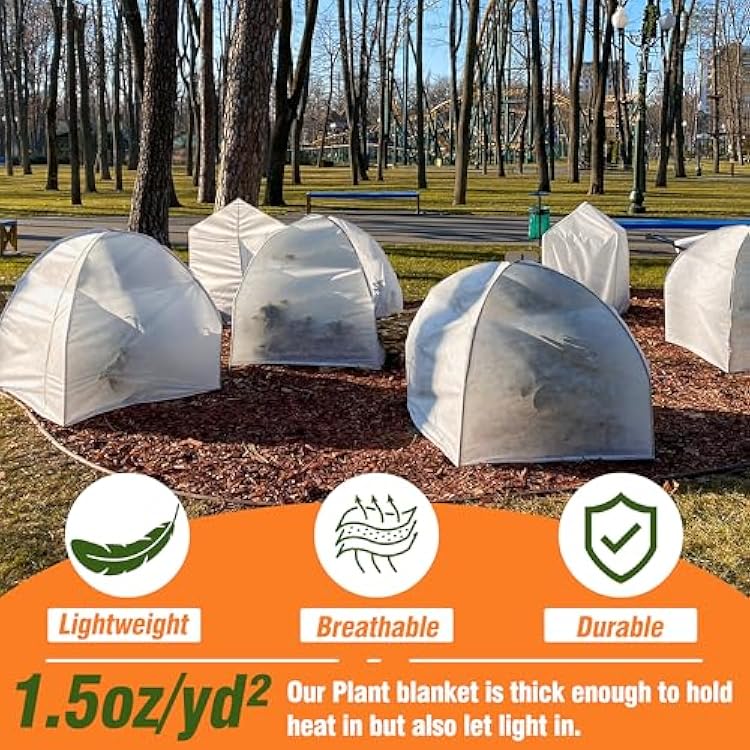 Gardzen Garden Hoops and 10ftx30ft Plant Covers for Winter Freeze Protection, 1.5oz Floating Row Covers, Frost Blankets for Outdoor Plants
