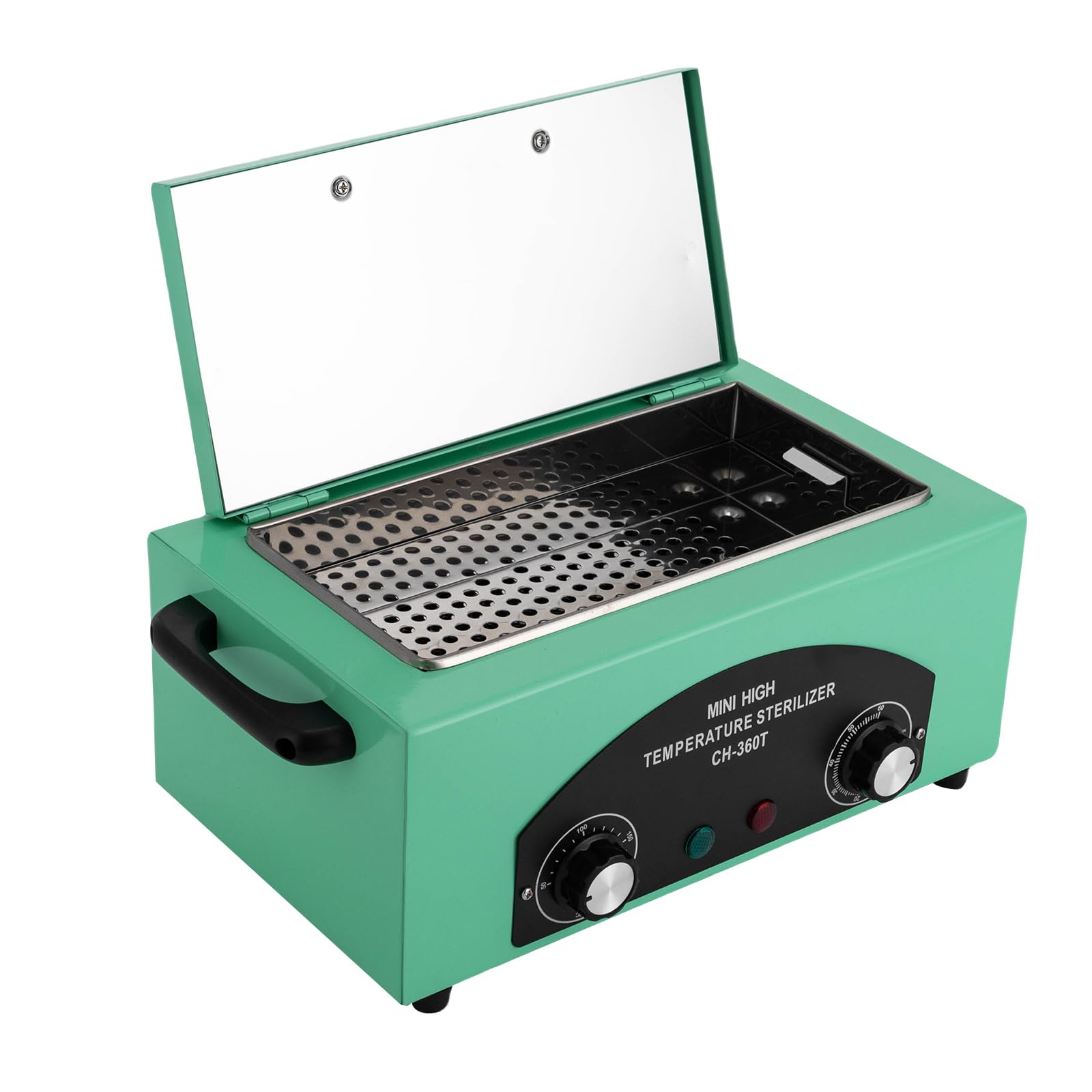 Sterylizator wysokotemperaturowy 300 W, 1,5 l, 220°C, sucha temperatura, sterylizator z timerem i lampką kontrolną, sterylizator gorącym powietrzem do narzędzi do manicure, sztućce ze stali