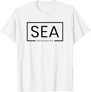 Seattle SEA Airport Code Square Box Retro Womens Souvenir T-Shirt