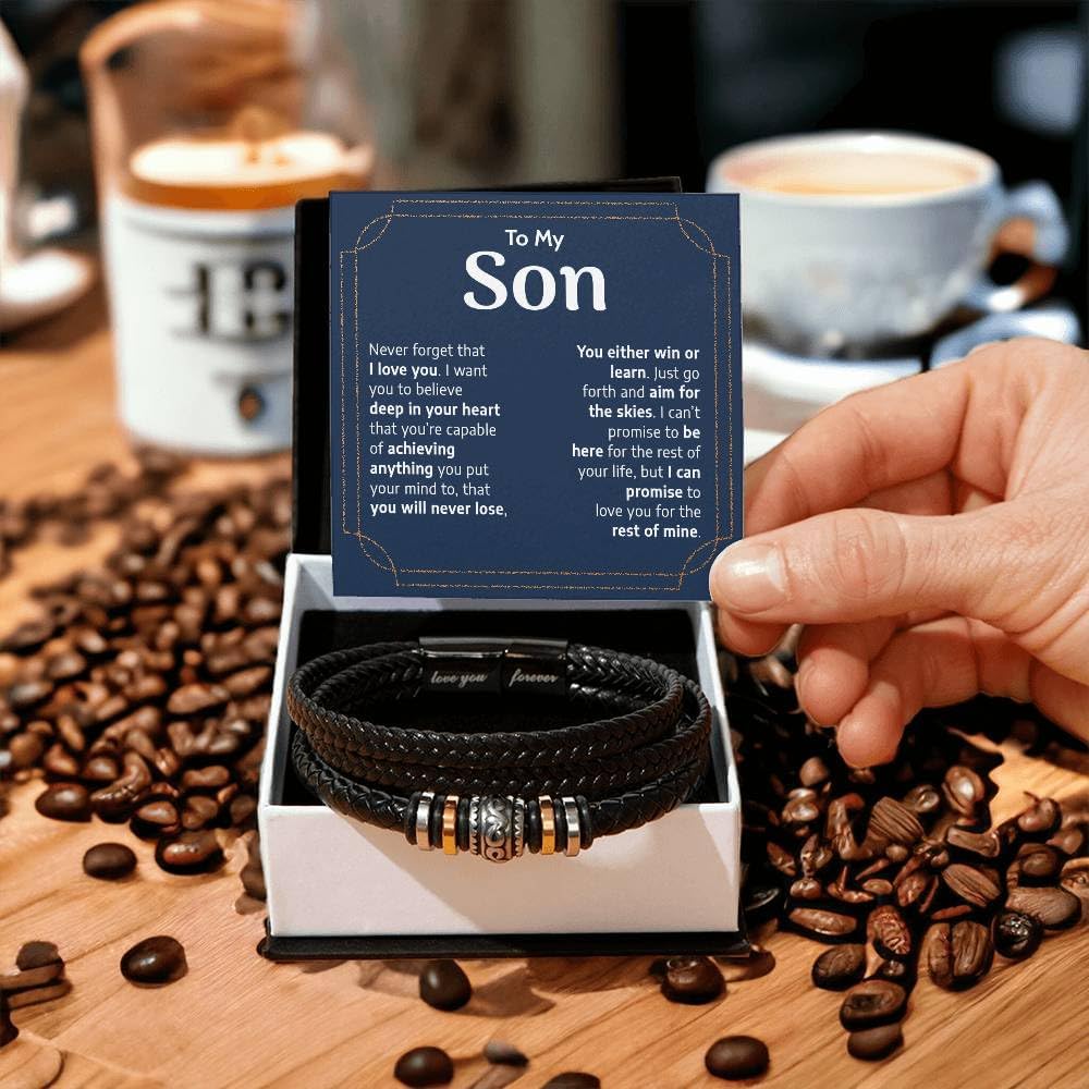 To My Son Bracelet, Bracelet for Son from Parents, Bracelet For Son From Mom, Bracelet For Son From Dad, Son Gifts from Mom Dad, Christmas Gift For Son From Parents, Birthday Gift For Son Bracelet - Image 5