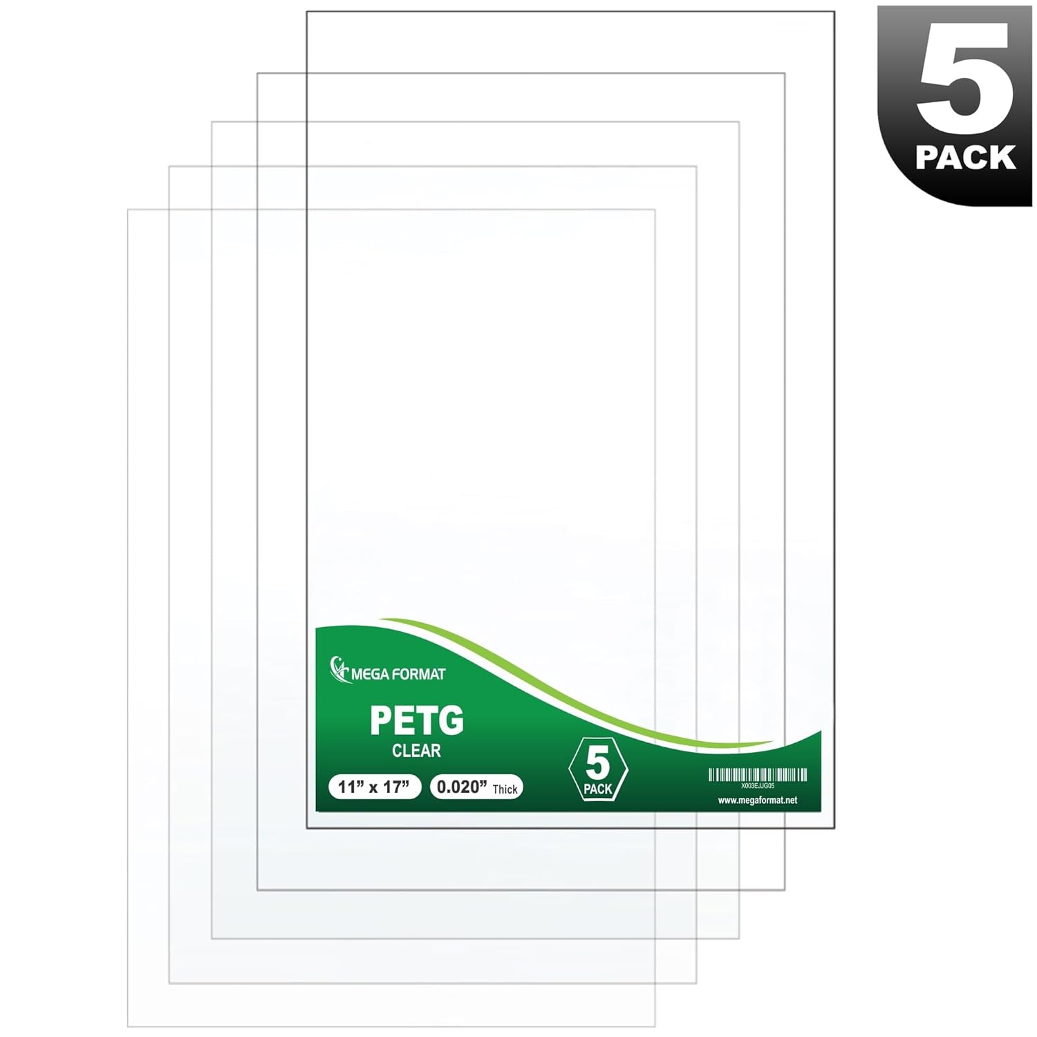 Clear Plastic Sheet - Clear Plexiglass Sheet, Thin Acrylic Panel, Flexible Plastic Sheet, Picture Frame Glass Replacement, Acrylic Sheets, Thin plexiglass Sheet -11" x 17" - 0.02 Thick (5 Pack)