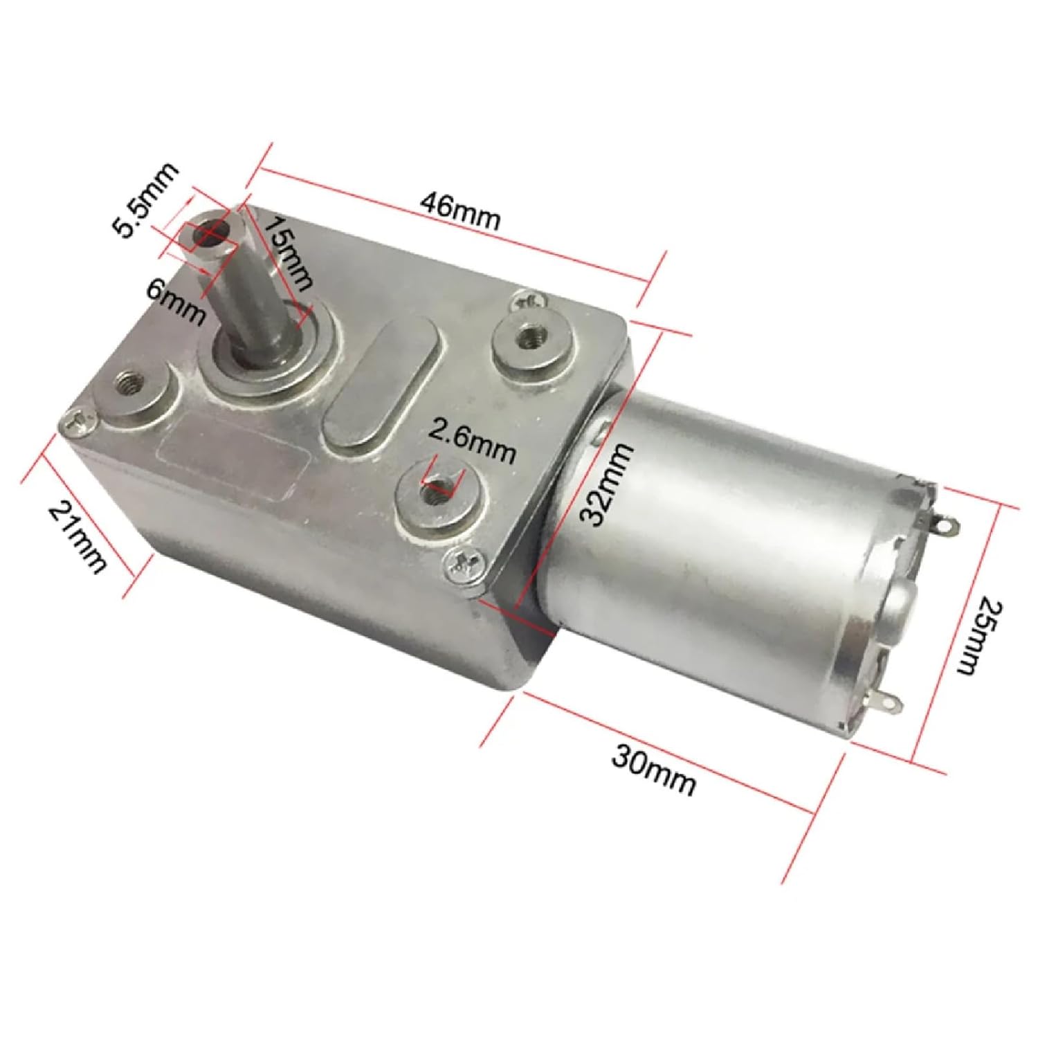 JGY-370 DC Worm Geared Motor, 6V 12V 24V, Self-Locking Reversible Reducer, Low Speed High Torque 0.8-25 kg.cm, Miniature Gear Motor for Boat Car Fan Home Appliance (210rpm 12V)