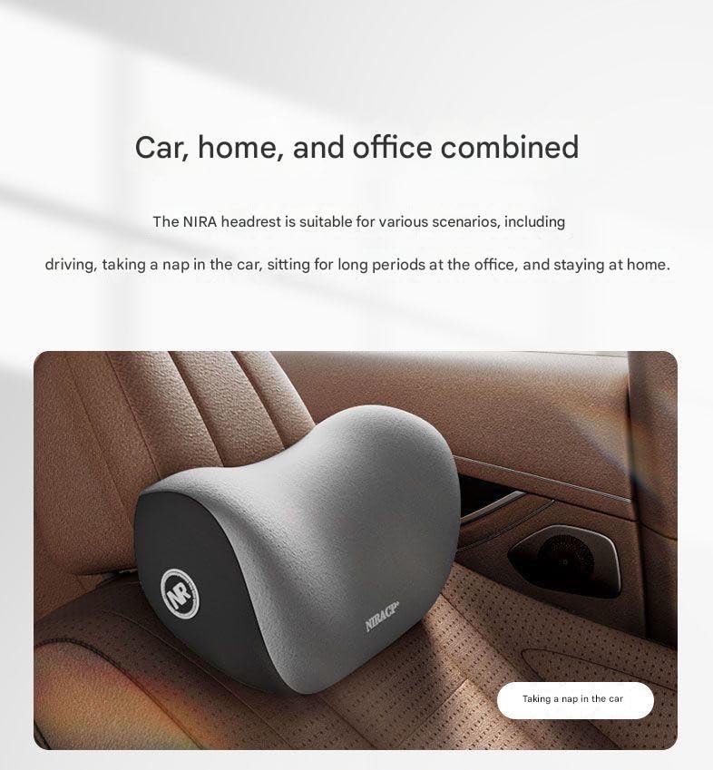 Image of Memory Foam Cars Neck Support Pillow, Removable Cover, Head Rest Support for Cars, Office Chair, Black, 1 Pack (Neck Gray)