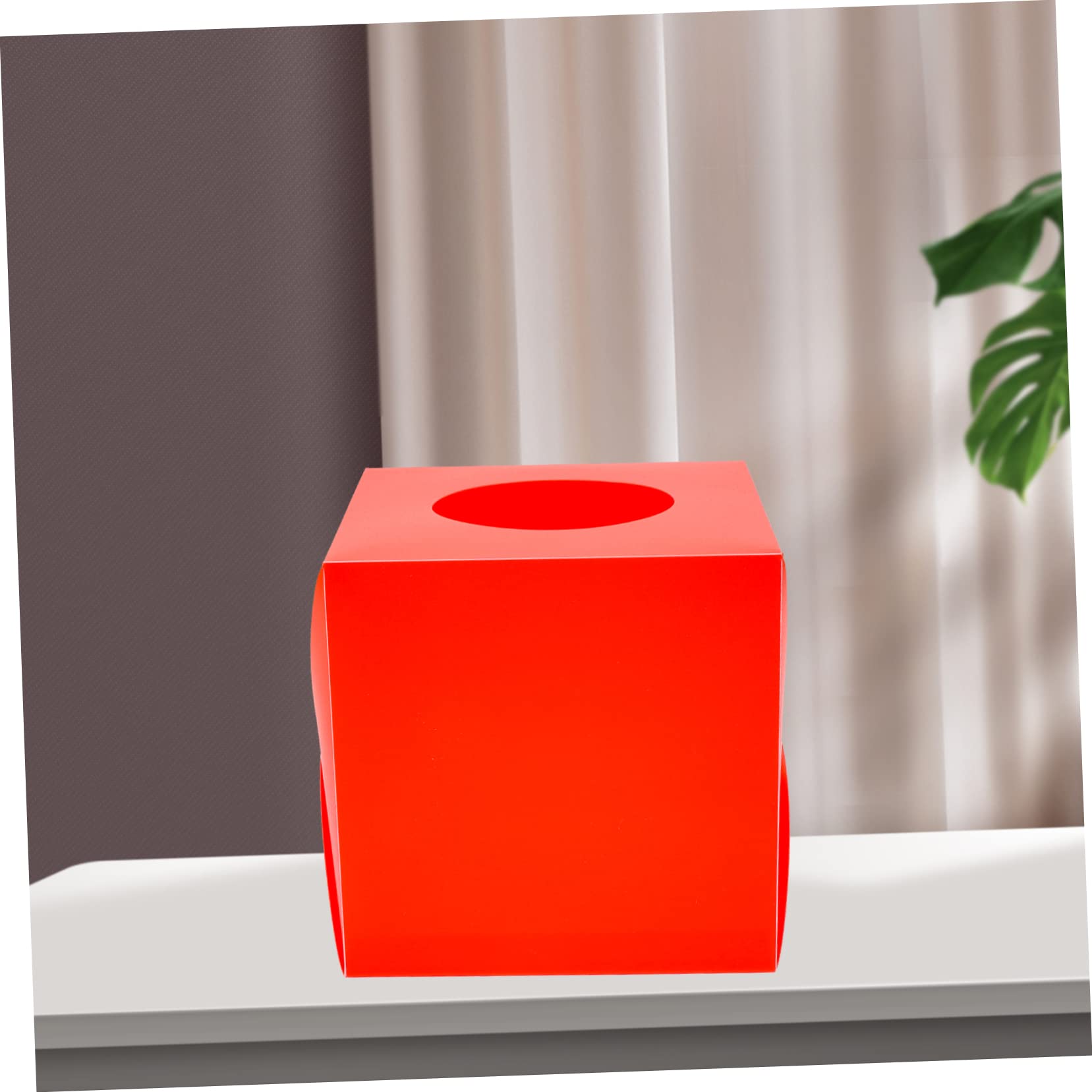 Scatola Per Lotteria E Sorteggi - Urna In Plastica Rossa 18x18 Cm, Per Biglietti, Donazioni, Votazioni, Eventi E Ufficio