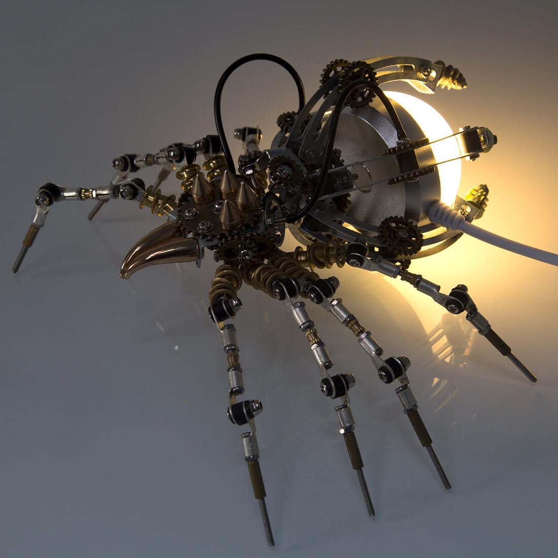JOENI HIDEDE metalowe puzzle 3D, mechaniczny pająk, zestaw do montażu z lampą stołową, 512 szt., metalowe cięcie laserowe, puzzle, model zestaw do montażu, zabawka