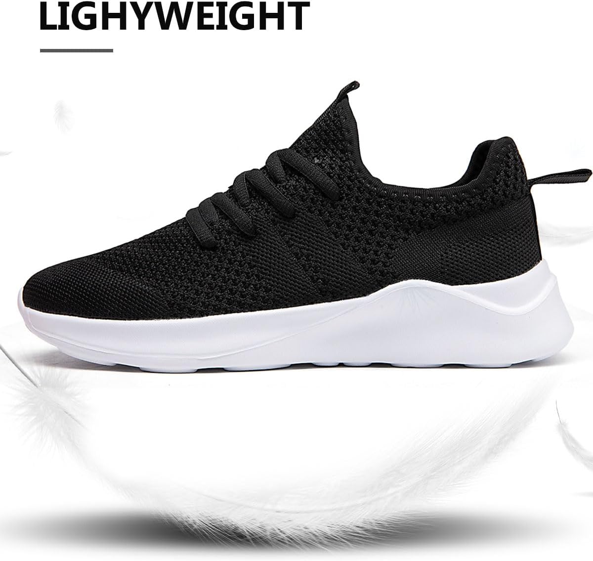 ZDFQLGV Men Lightweight Comfort Trainers Slip-On Walking Shoes for Casual Wear Non-Slip Thick Sole Breathable Upper for Tennis Gym & Daily Use