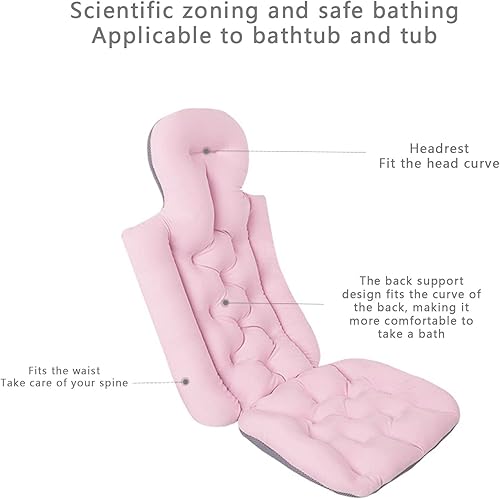 Miniatura 8 de Almohada de baño de cuerpo completo para bañera, almohadas de baño para bañera, almohada de bañera para adultos para cuello y espalda, cojín