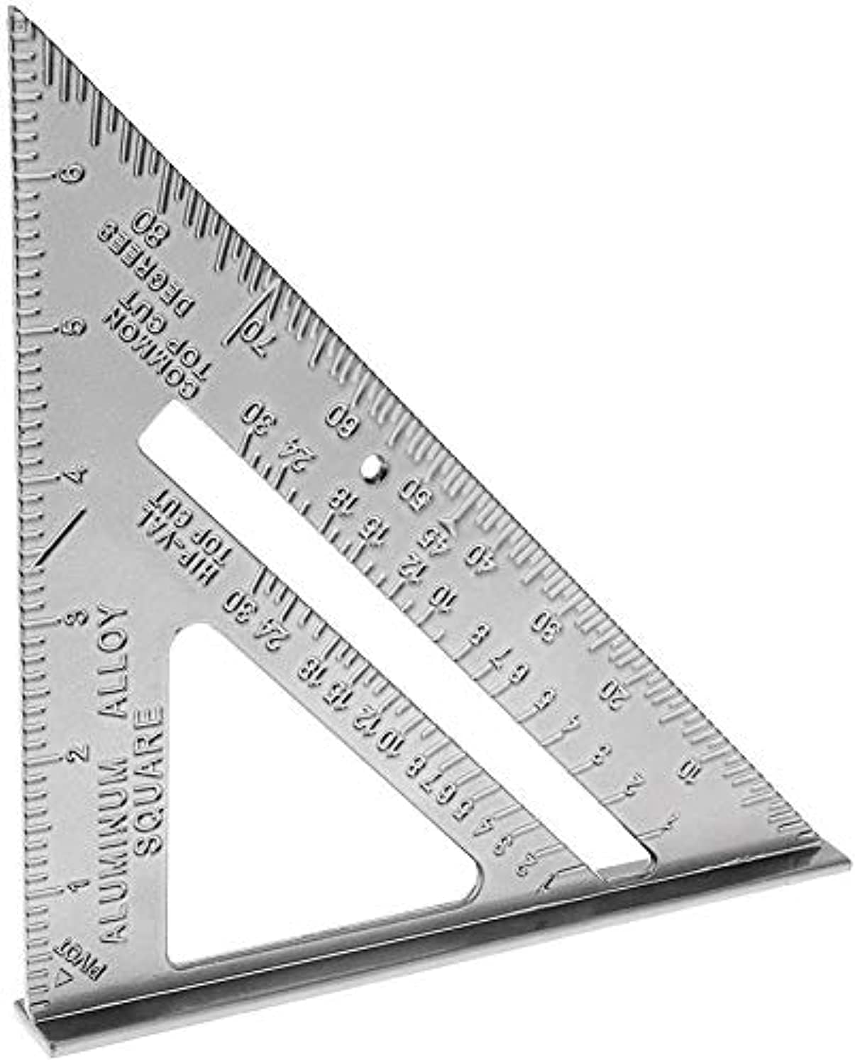 Khazna Aluminum Alloy Triangle Ruler, Square Protractor, 7 Inch Multitool Measuring Tool for Engineer, Carpenter, DIY, Home Builders