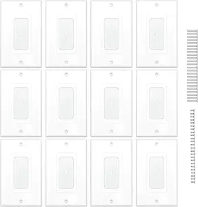 Flexible Rubber Wall Plate Cable Pass Through,Standard Size Cable Wall Plate,1-Gang,4.50" x 2.75,Rubber Wall Grommets Insert for Low Voltage Cables,Home Theater System,12 Pack
