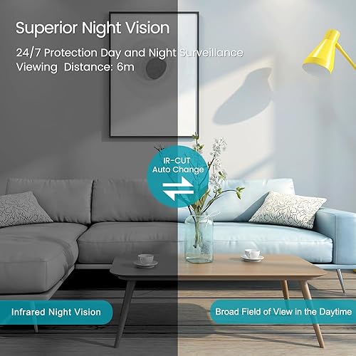 Miniatura 4 de VIMTAG Cámara enchufable con cable WiFi de 2.5K4MP 2.4G para seguridad del hogarmascotaperrogatobebé con aplicación de teléfono, audio de 2