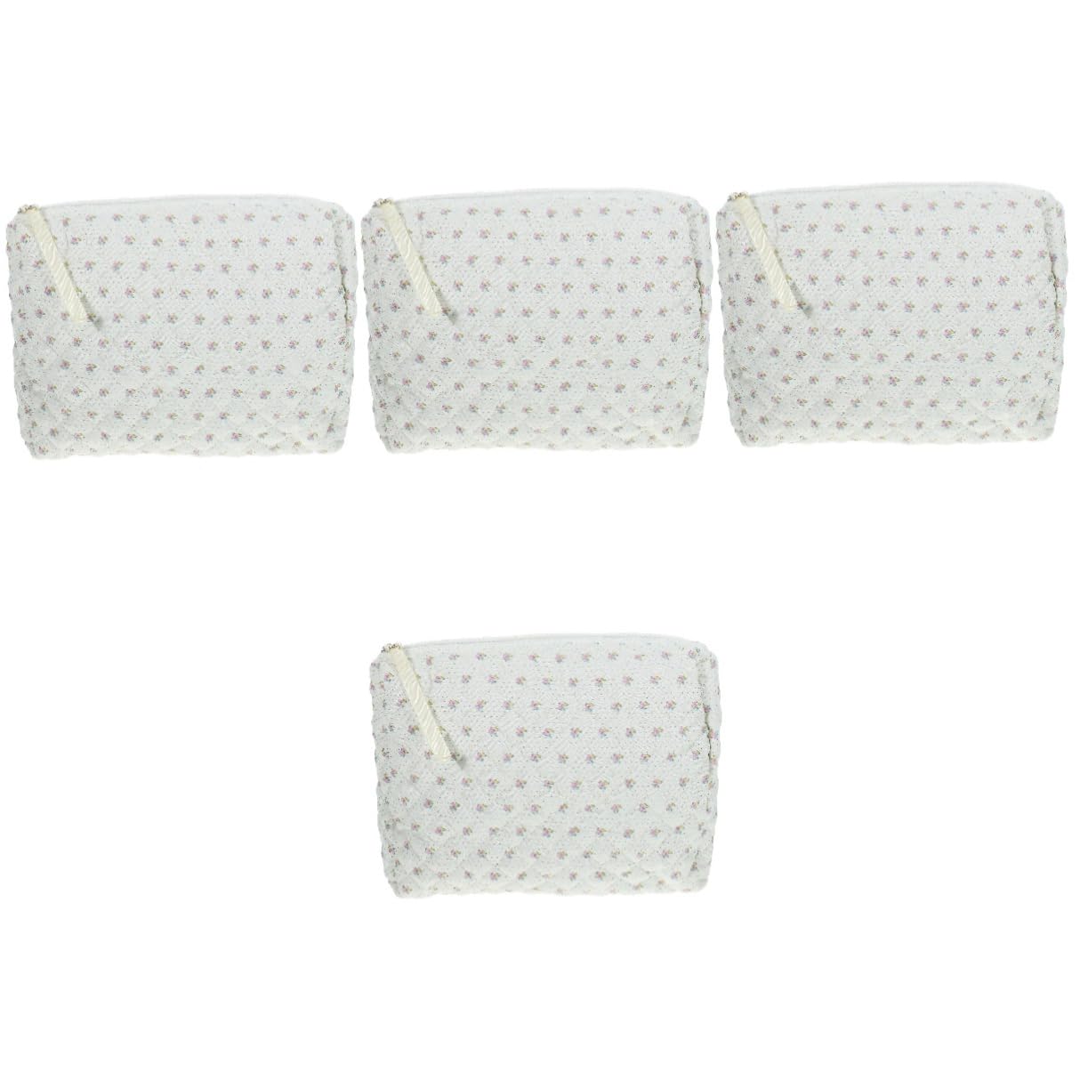 FOMIYES 4piezas Bolsa De Maquillaje Grande Estampado Floral Neceser De Almacenamiento Cosmético Cremallera Organizador De Herramientas De Maquillaje para Viajes y Uso Diario