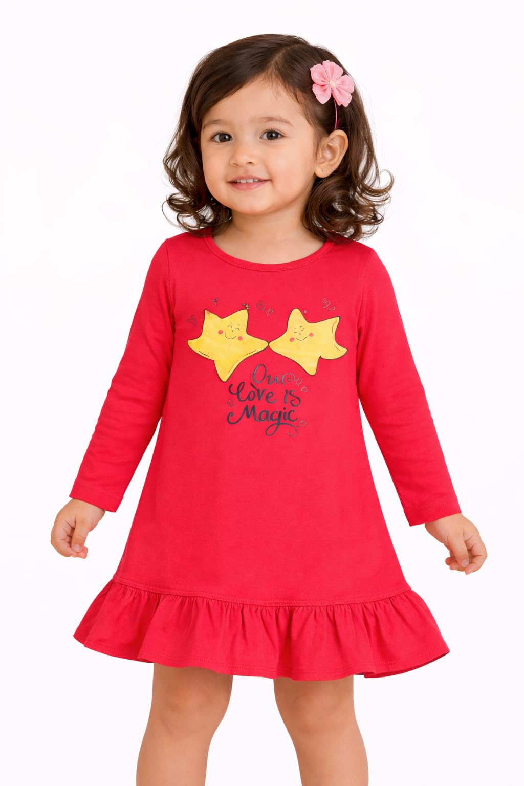 Bodycare Girls Frock Kanthi Open Full Sleeves Pack Of 1