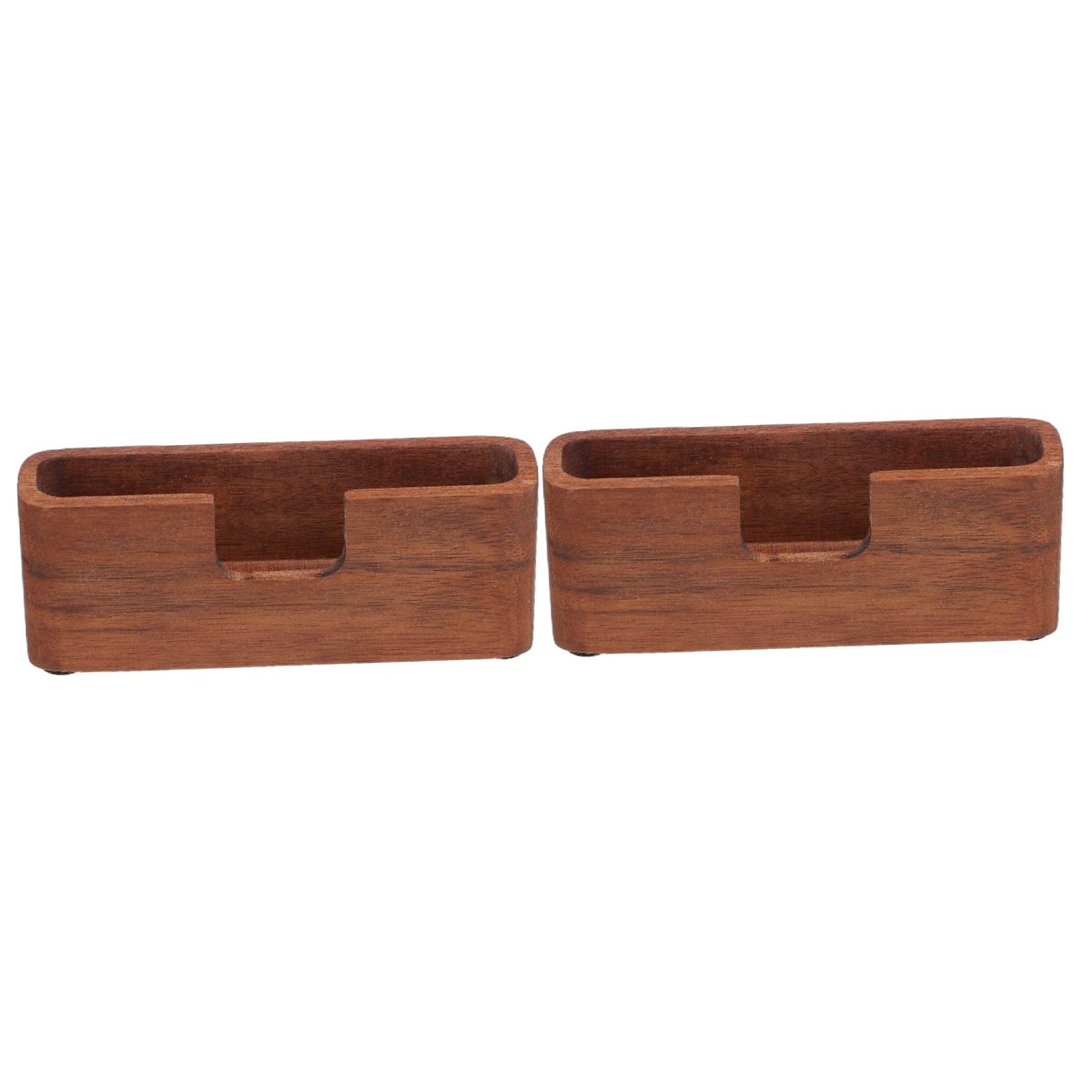 Operitacx 2 Pezzi per Biglietti da Visita da Scrivania Contenitori per Carte di Design Naturale e Professionale Elegante Custodia per Biglietti di Lavoro Colore Caffè