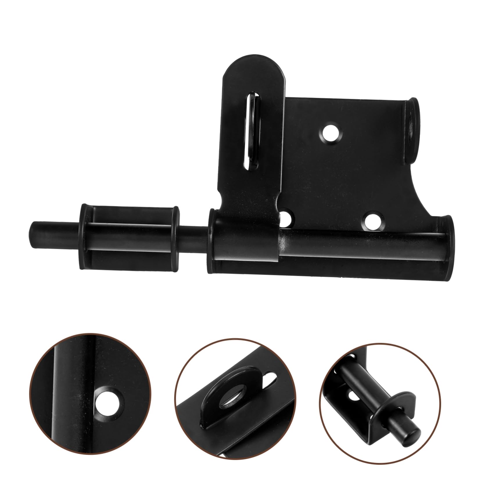 TOPBATHY 5 Pezzi Chiusura a vista del bullone della porta cancello inossidabile cromo con serratura porta lucchetto porta serratura di sicurezza per porta scorrevole fermo della porta Black