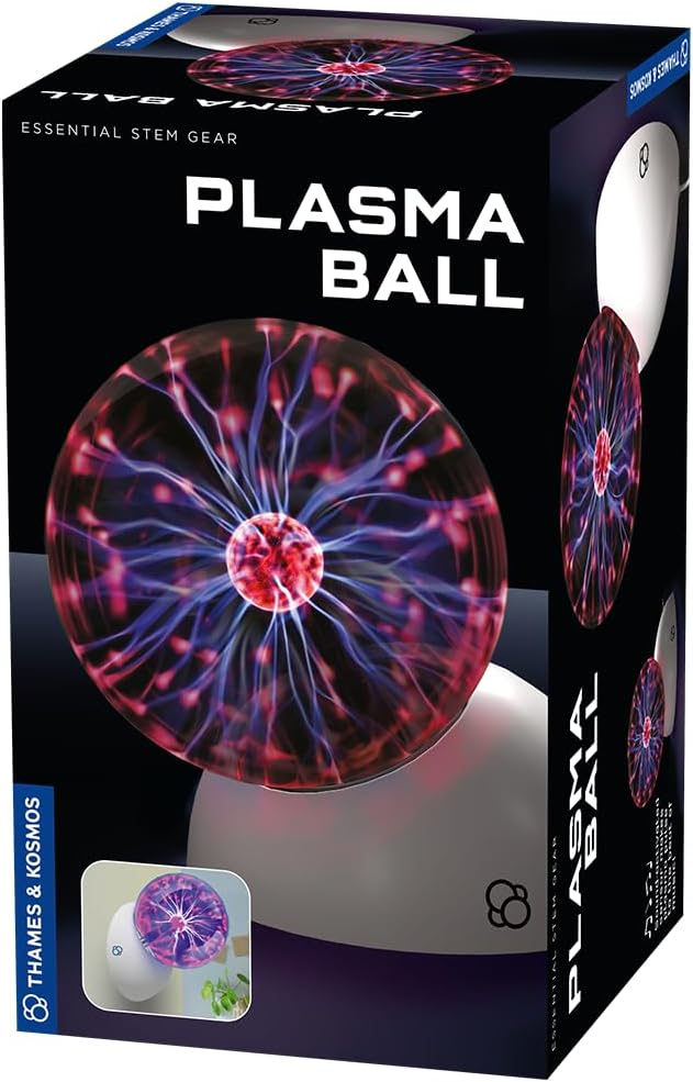 Thames & Kosmos The Plasma Ball Essential STEM Tool | Classic Scientific Device, Fresh 5-inch Glass Sphere, Interactive Electric Light Show | Explore Electricity, Matter, Energy, Small