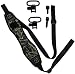 Two Points Hunting Gun Sling Rifle Sling w/Length Adjuster, Durable Anti-Slip Shoulder Padding for Outdoors (Black & Camo)