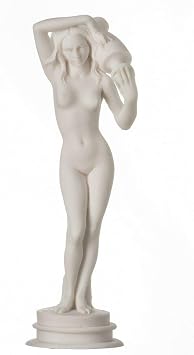 Ancient Greek Goddess Aphrodite Alabaster Statue with a Pitcher 8.9 Inches