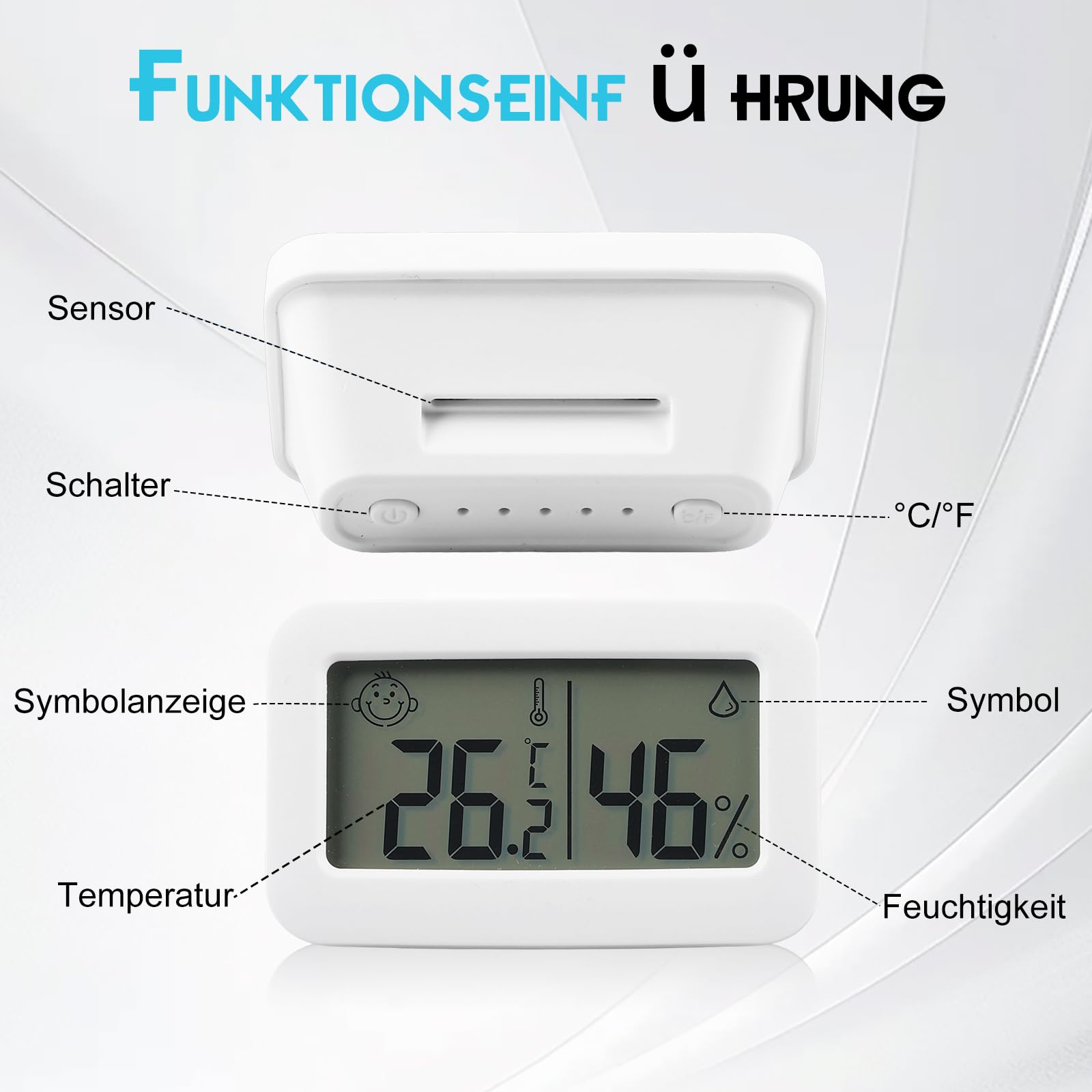 Confezione Da 5 Mini Termometro Igrometro Digitale, Elettronico - Foto 9