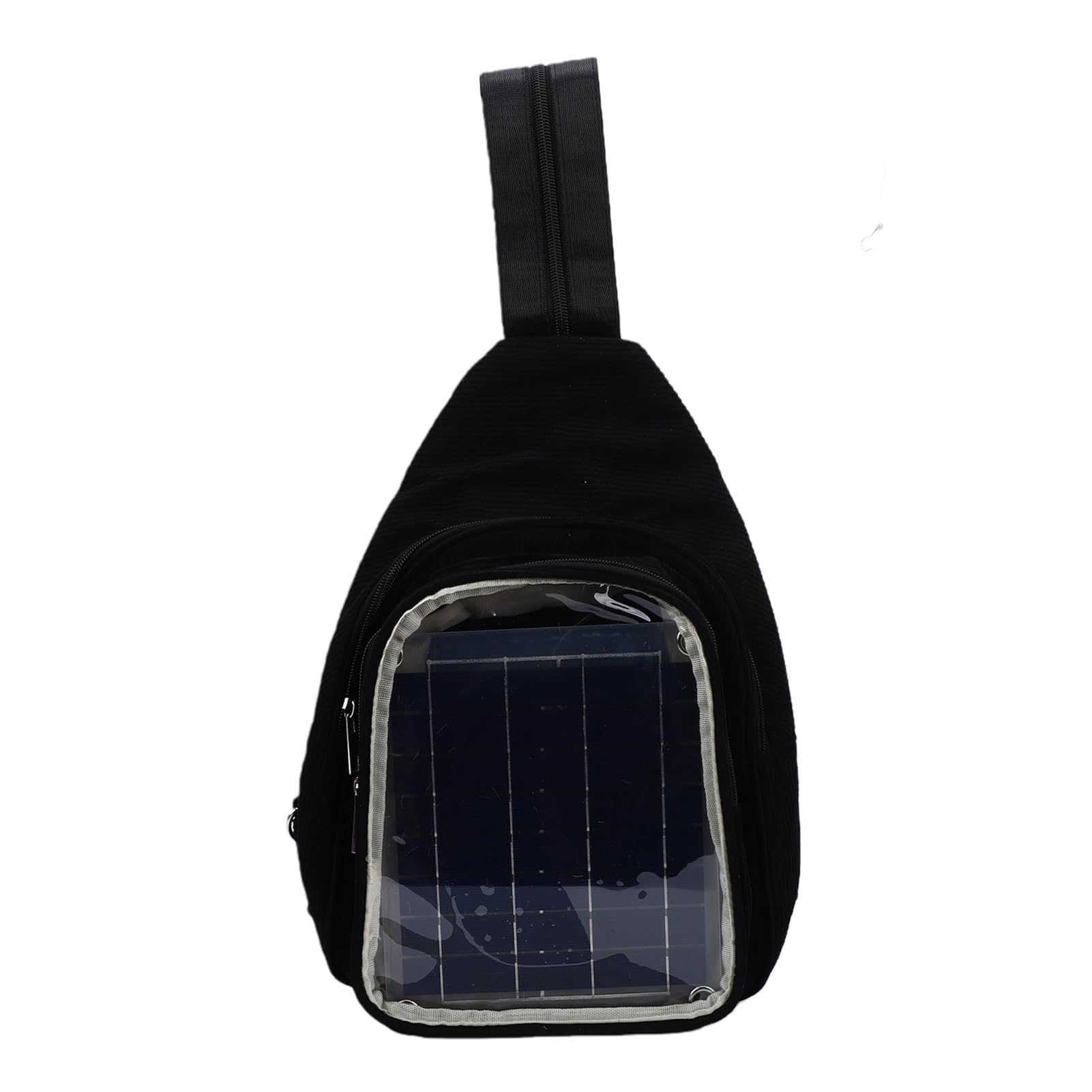 Fdit Zaino con Pannello Solare Monocristallino da 20 W, Zaino con Caricatore Solare Nero con Porta USB per Adulti, Viaggi All'aperto, Campeggio, Escursionismo