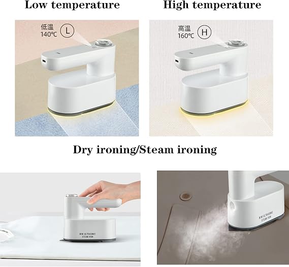 USB Handheld Steam Iron Portable Travel Wireless Garment Steamer 2 Gear Temperature Hanging Iron, 5000mAh Mini Heat Press Machine for T Shirt Hat