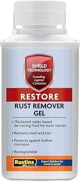 Rustins Shield Technology Rust Remover Gel 250ml Restore Metal Surfaces with Advanced Gel Formula Easy Application for Vertical Surfaces Sustainable Rust Removal