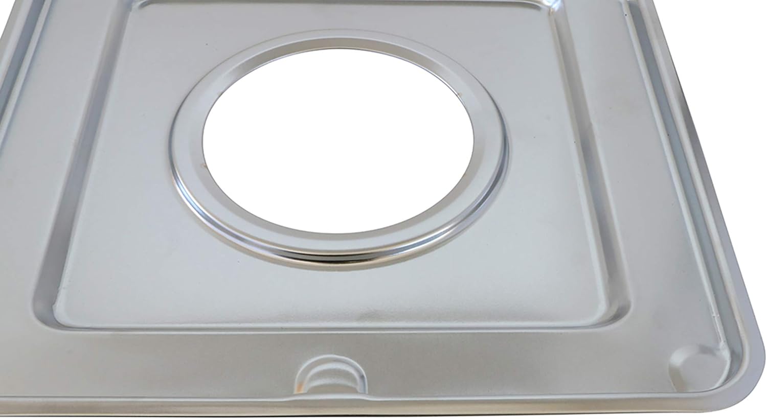 KITCHEN BASICS 101 Made in the USA Style J WB32X90 Heavy Duty Replacement Square Chrome Gas Drip Pans for GE Stoves AP2028207, PS244863, 258331, AH244863, EA244863, PS244863, WB32X0090, WB3X5066 4 Pk