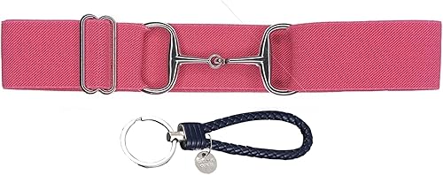 Miniatura 6 de Cinturón ecuestre elástico de 1,5 pulgadas con hebilla de cuero para equitación, deportes ecuestres