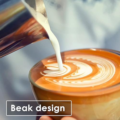 Miniatura 9 de Jarra de Espumado de Leche de Acero Inoxidable - 20oz (600ml) para Máquina de Espresso, Capuchino, Arte de Latte - Saiveina